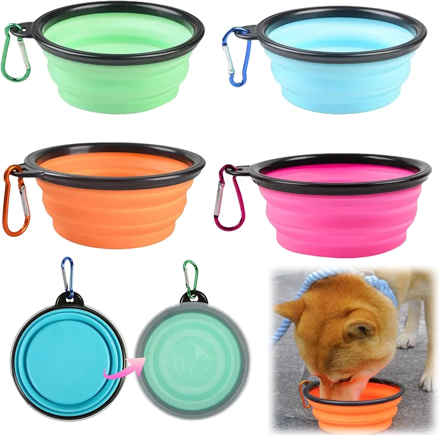 Bebedero Plegable Perro,Plato Plegable Perro,Plegable Viajes Silicona Gatos Perros,Comedero Portatil Perro,Bowl Portable Pet Food,Comedero y Bebedero Plegable,para Perros y Gatos