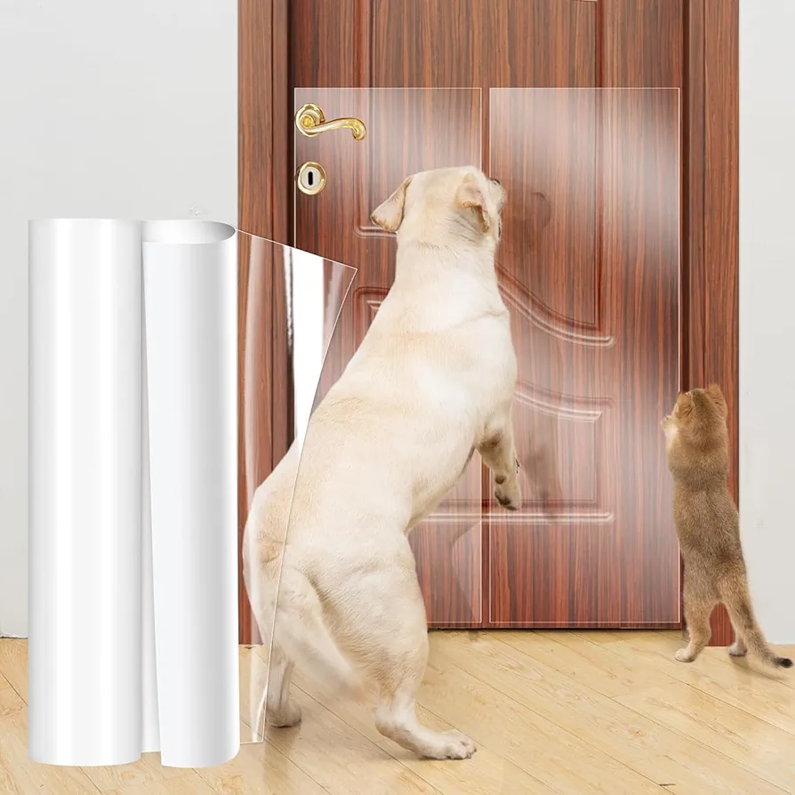 Uross Protección contra arañazos para Gatos, 5 m x 20 cm, protección contra arañazos para Muebles de Gatos, protección contra arañazos para Puertas de Perros, Transparente, autoadhesiva, protección