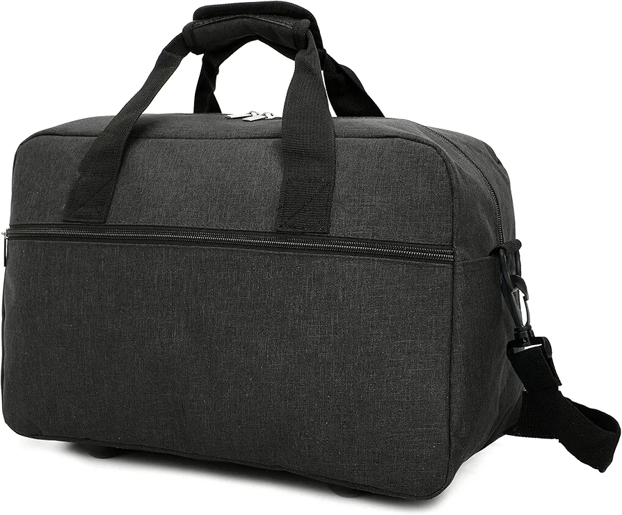 RAYKONG Bolsa de Cabina Ryanair 40x20x25 cm Equipaje de Viaje Mano Avion Bolso de Cabina Correa Regulable con Refuerzo para el Hombro.(Cab-1-Negro)