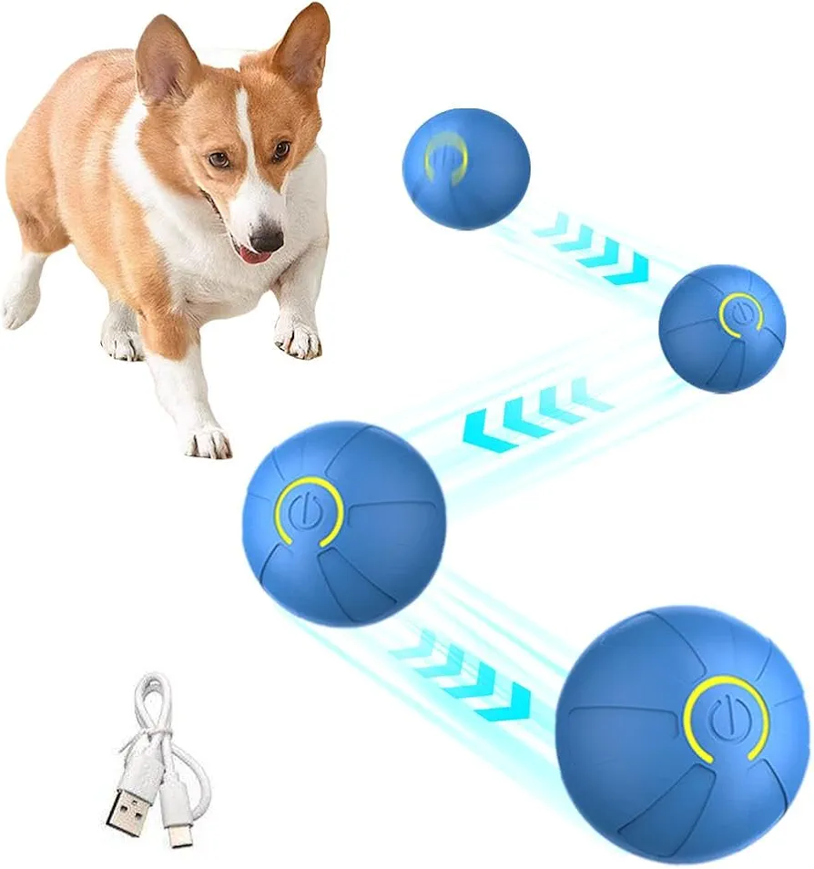 KWJNH Pelota de juguete interactiva para perros, con sensor activado, juguete para mascotas con movimiento de chirping M9n5, juego de aves