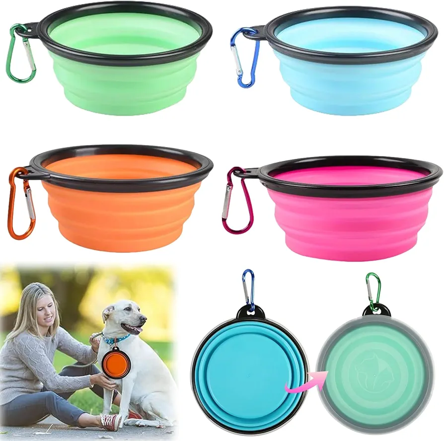 Bebedero Plegable Perro,Plato Plegable Perro,Plegable Viajes Silicona Gatos Perros,Comedero Portatil Perro,Bowl Portable Pet Food,Comedero y Bebedero Plegable,para Perros y Gatos