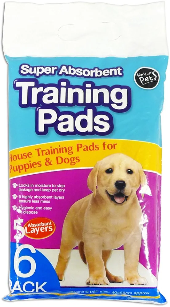 Pack de 6 Super absorbente Premium cachorro perro formación almohadillas 40 x 50 cm por mundo de mascotas