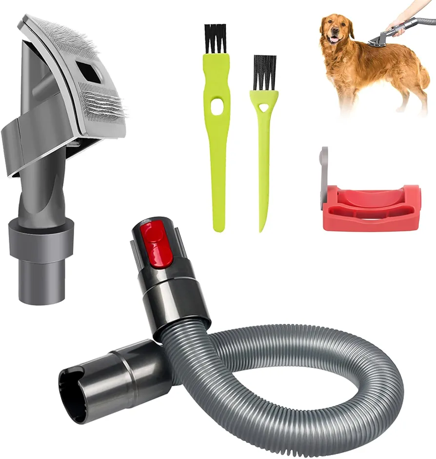 Cepillo Aspirador Mascotas para Dyson V15 V12 V11 V10 V8 V7, Peine Aspirador para Perros, Cepillo para Pelo de Perro y Gato, con Manguera y Adaptador, Herramientas de Aseo de Mascotas